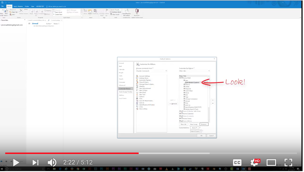 Edit Ribbon Microsoft Outlook
